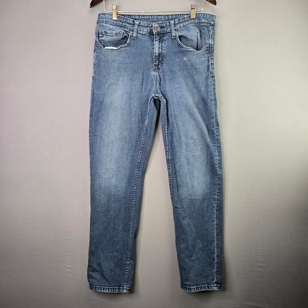 Chaps Jeans Mens 34x32 Blue Denim Straight Leg Medium Wash Stretch 2276